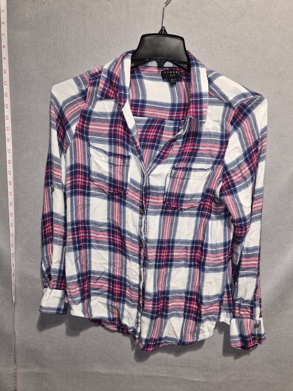 Tinsel Plaid Button-Down Shirt – Size Large